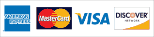 American Express, Mastercard, Visa, and Discover